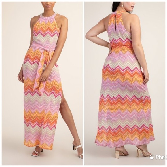 Trina‎ Turk Speakeasy Dress Zig Zag Multicolor Sleeveless Dress Sz 2 2002319RK1 - Picture 1 of 7